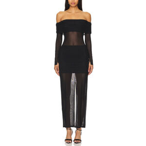 Lovers And Friends 'Fio' Black Nylon Maxi Dress Size XS